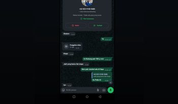 Akun WA yang mencatut nama YSK untuk aksi penipuan 