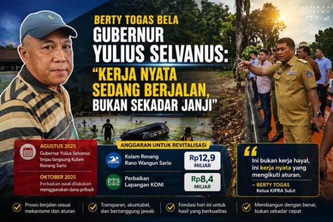 
					Berty Togas Bela Gubernur YSK: Kerja Nyata Sedang Berjalan, Bukan Sekadar Janji, Jangan Digoreng dan Dibumbui Kepentingan